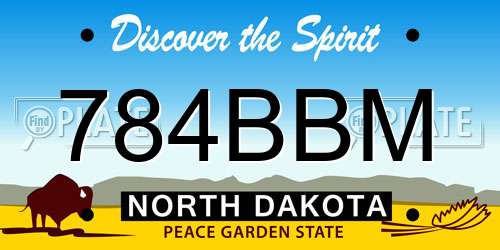 784BBM North Dakota License Plate