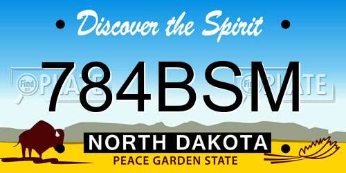 784BSM North Dakota License Plate