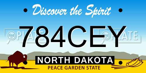 784CEY North Dakota License Plate