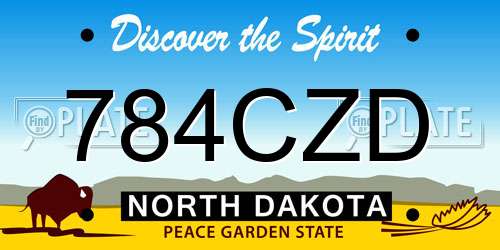 784CZD North Dakota License Plate