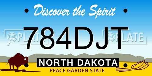 784DJT North Dakota License Plate