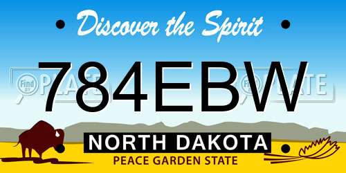 784EBW North Dakota License Plate