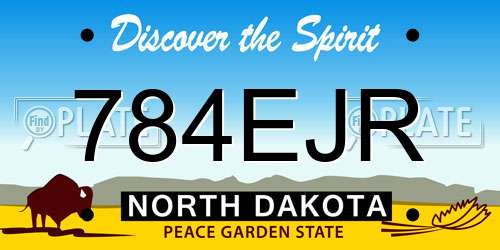 784EJR North Dakota License Plate