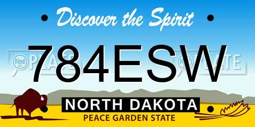 784ESW North Dakota License Plate
