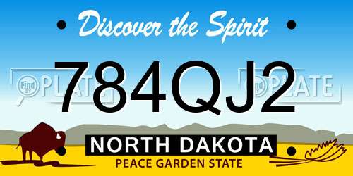 784QJ2 North Dakota License Plate