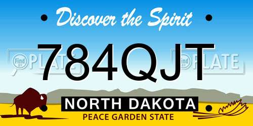784QJT North Dakota License Plate