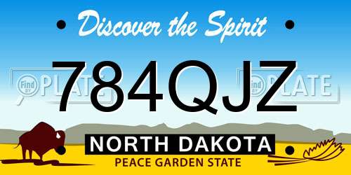 784QJZ North Dakota License Plate