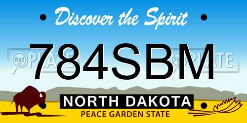 784SBM North Dakota License Plate