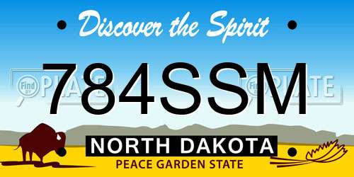 784SSM North Dakota License Plate