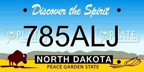 785ALJ North Dakota License Plate