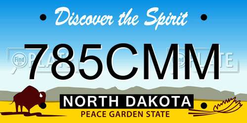 785CMM North Dakota License Plate