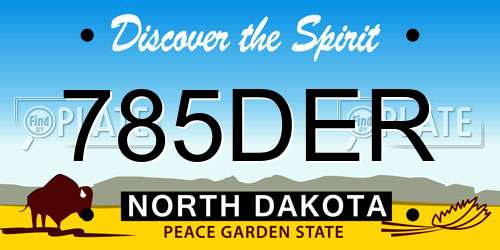 785DER North Dakota License Plate