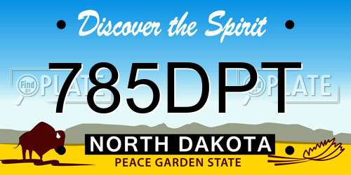 785DPT North Dakota License Plate