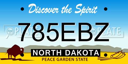 785EBZ North Dakota License Plate