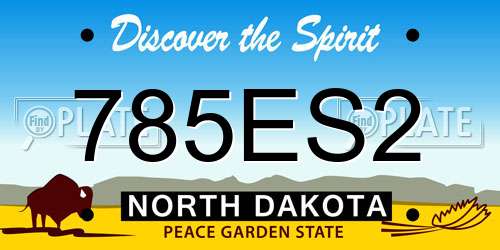 785ES2 North Dakota License Plate