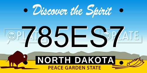 785ES7 North Dakota License Plate