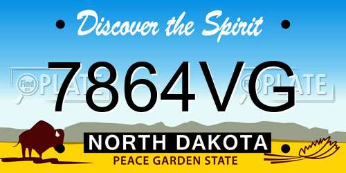 7864VG North Dakota License Plate