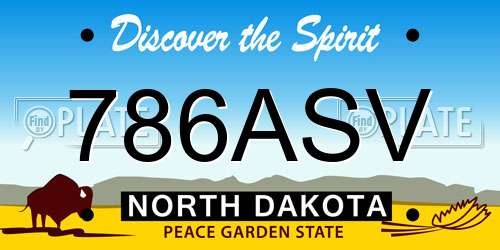786ASV North Dakota License Plate