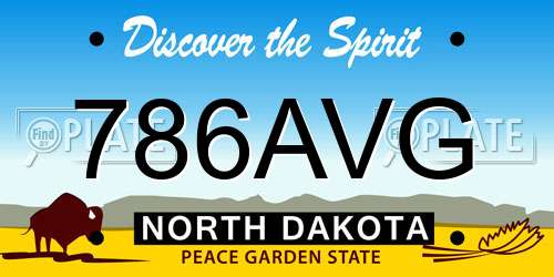 786AVG North Dakota License Plate