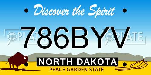 786BYV North Dakota License Plate