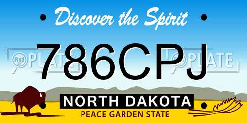 786CPJ North Dakota License Plate