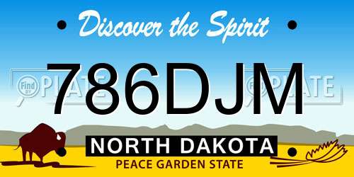 786DJM North Dakota License Plate