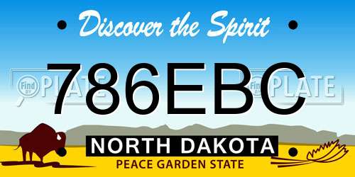 786EBC North Dakota License Plate
