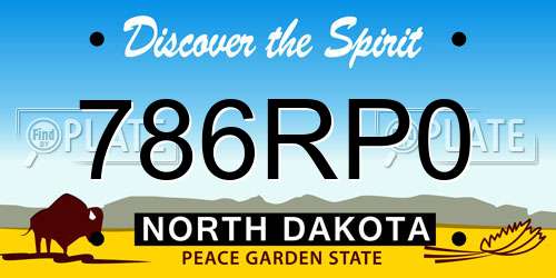 786RP0 North Dakota License Plate