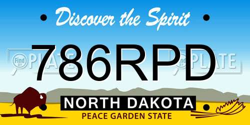 786RPD North Dakota License Plate