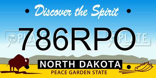 786RPO North Dakota License Plate