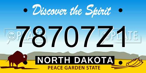 78707Z1 North Dakota License Plate