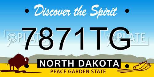7871TG North Dakota License Plate