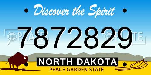 7872829 North Dakota License Plate