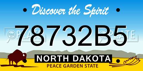 78732B5 North Dakota License Plate
