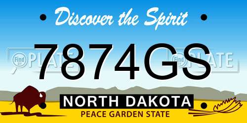 7874GS North Dakota License Plate