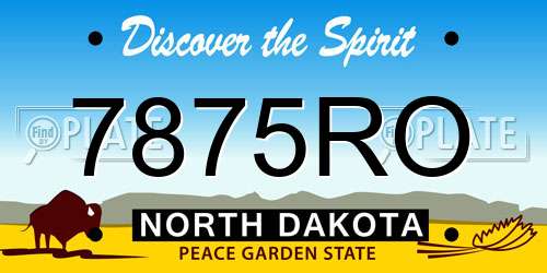 7875RO North Dakota License Plate