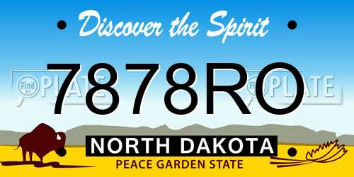 7878RO North Dakota License Plate