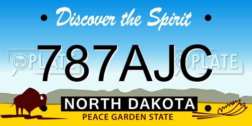 787AJC North Dakota License Plate
