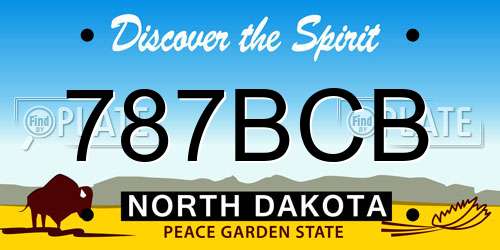 787BCB North Dakota License Plate