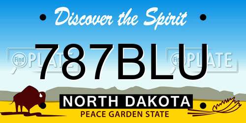 787BLU North Dakota License Plate
