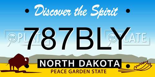 787BLY North Dakota License Plate