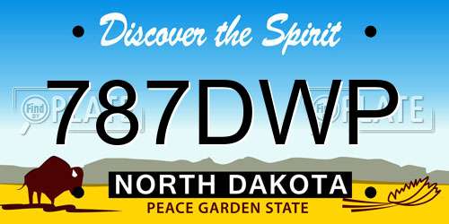 787DWP North Dakota License Plate