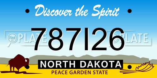 787I26 North Dakota License Plate
