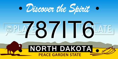 787IT6 North Dakota License Plate