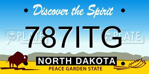 787ITG North Dakota License Plate