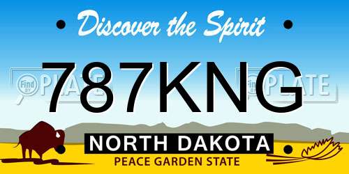 787KNG North Dakota License Plate