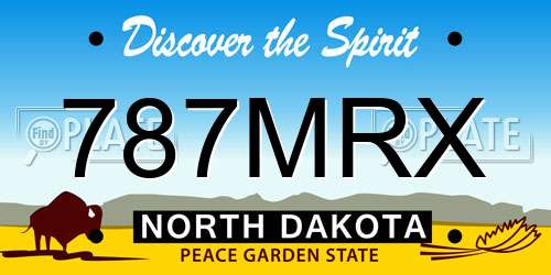 787MRX North Dakota License Plate