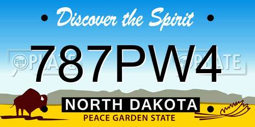 787PW4 North Dakota License Plate