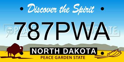 787PWA North Dakota License Plate