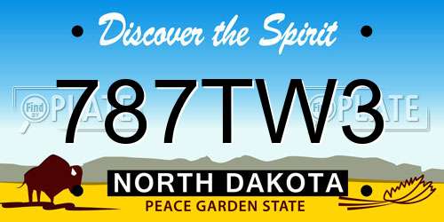 787TW3 North Dakota License Plate